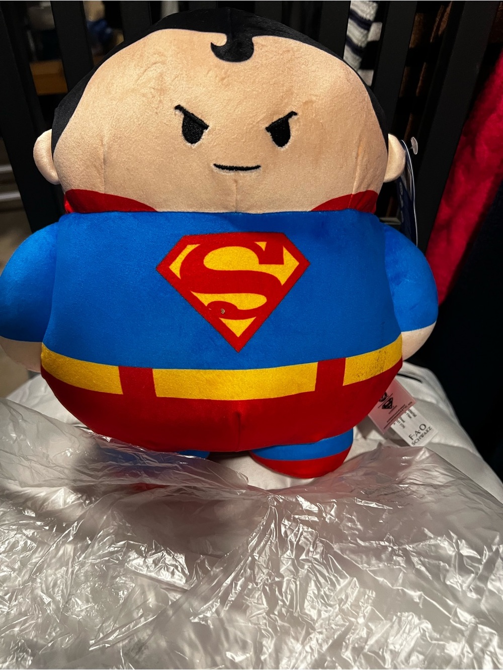 FAO Schwarz Superman Plush - Blue, Red & Yellow Superhero Cuddle